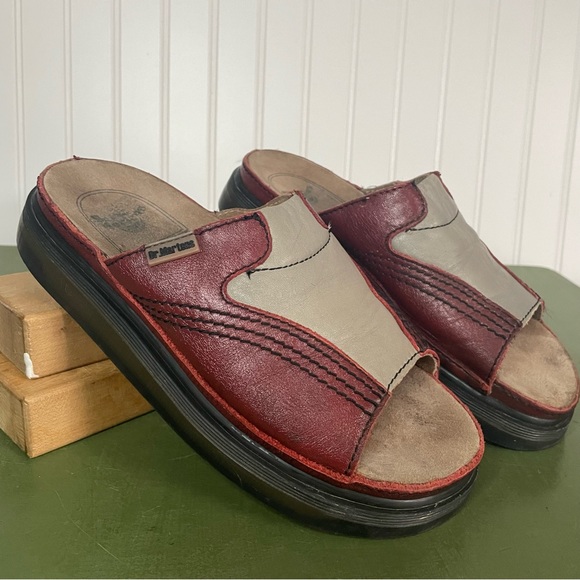 VTG England Dr Martens Two Tone Slip On Sandals/Slides/Clogs #5A16 - Picture 10 of 10
